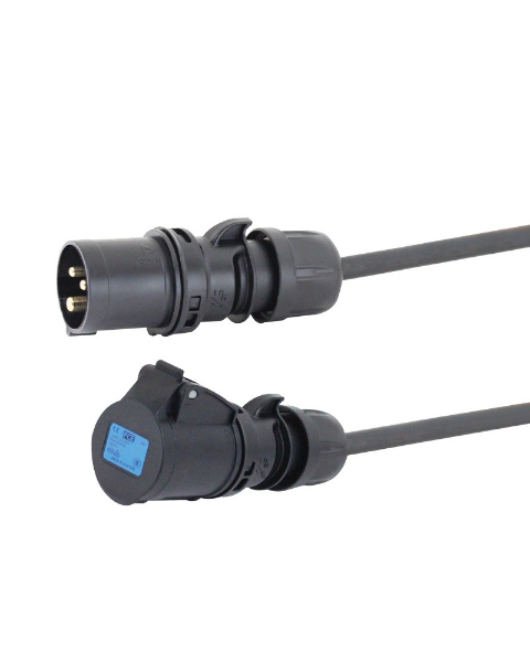 ACL 10M 2.5MM IP67 Black 16A MALE - 16A Female Cable