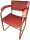Hire ARM CHAIR, MAROON SEAT, BACK &ARMS,RED METAL FRAME.