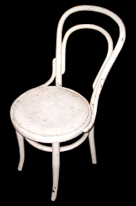 BENTWOOD CHAIR,THONET,WHITE,HOOP BACK,ROUND SEAT