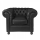 Hire Black Leather Chesterfield Armchair (OLD).