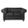 Hire Black Leather Chesterfield Style 2 Seater.