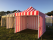 Hire CANOPY 3x3 Red and White Striped Poly.