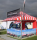 Hire CANOPY 3x3 Red and white striped Poly with Awning.