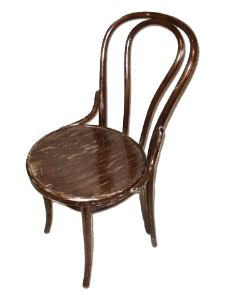 HOOP BACK BENTWOOD CHAIR DK STAINED WOOD