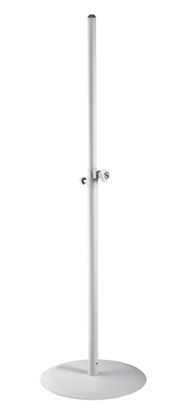 K&M Round Base Speaker Stand 1.46m - White (SWL 20kg)