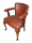 OFFICE ARM CHAIR LEATHER MAROON SEAT BACK AND