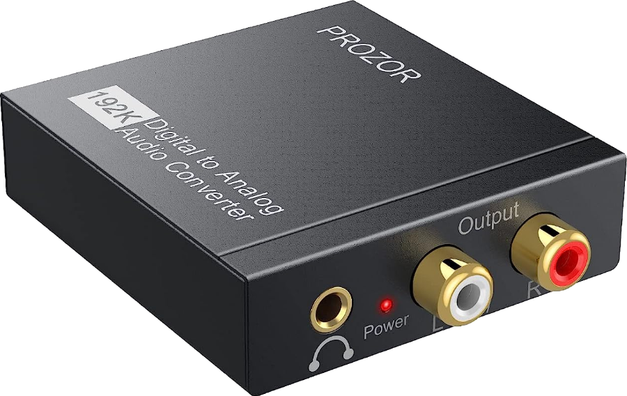 PROZOR DAC TOSLINK S/PDIF - RCA Phono Stereo & 3.5mm Jack