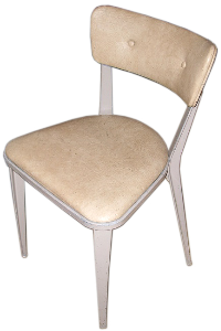 RACE CHAIR, CREAM SEAT & BACK REST, GREY FRAME
