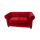 Hire Red 2-Seater Velvet Chesterfield Sofa.