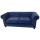 Hire Royal Blue 3 Seat Velvet Chesterfield Inspired Sofa.