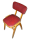 STACKING CHAIR, BEECH FRAME, RED SEAT/BACK PAD