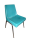 STACKING CHAIR, TEAL POLY PROP ON BLACK LEGS