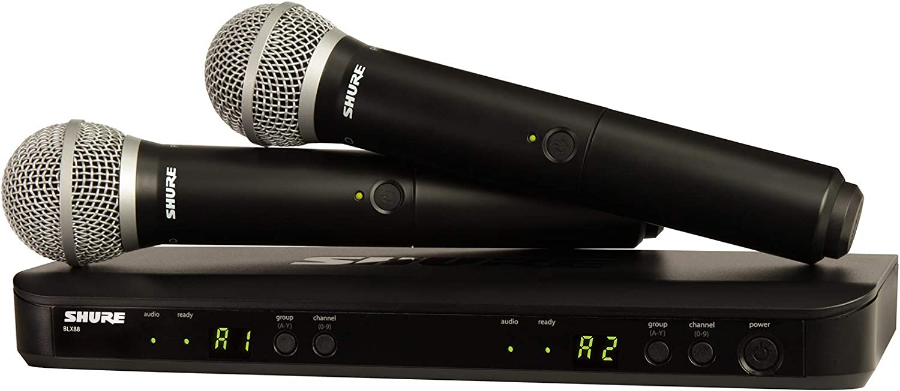 Shure BLX288E/PG58 Dual Channel Wireless Microphone System with 2 PG58 Handheld Dynam