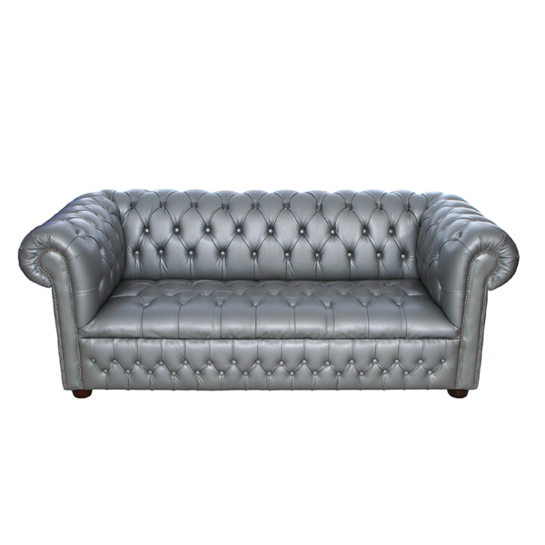 Silver Chesterfield 3 Seater