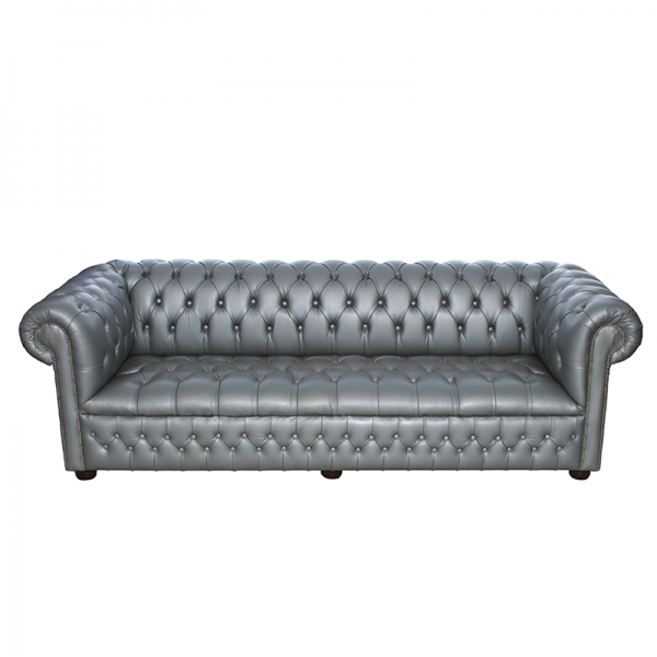 Silver Chesterfield 4 Seater