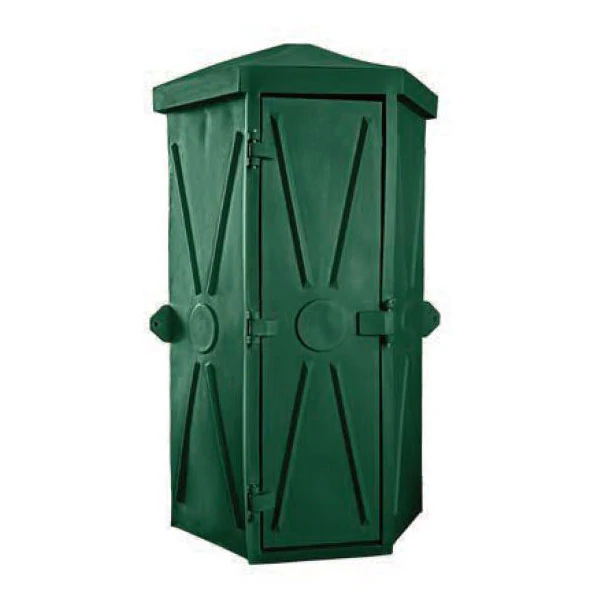 Toilet hut w/pit pedestal green