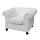 White Leather Armchair Chesterfield